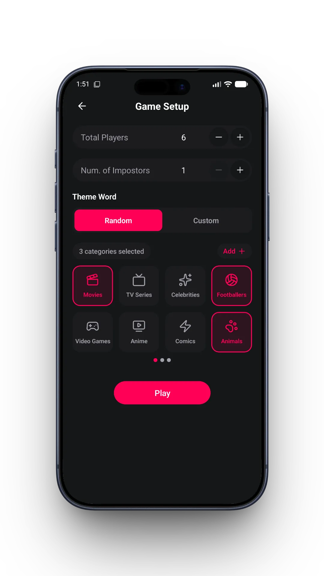 Configuración del número de jugadores e impostores en Fast Impostor
